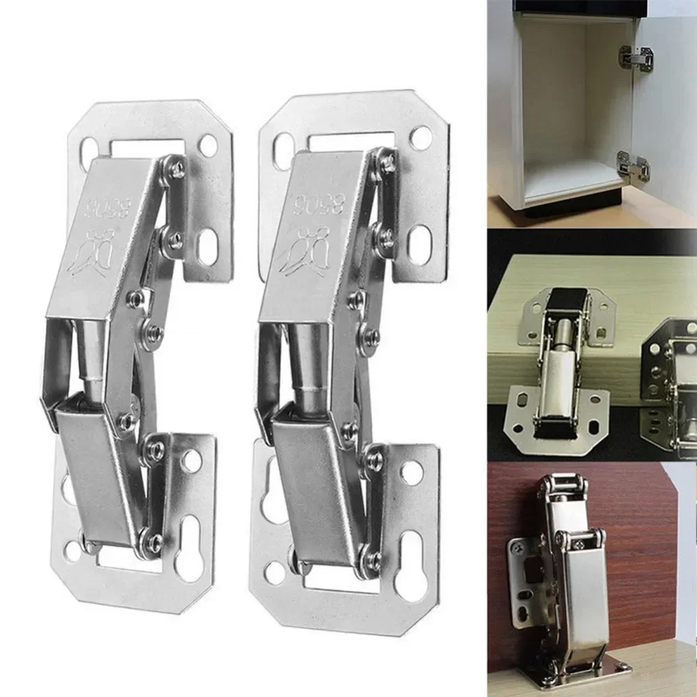 Stainless Steel Cabinet Hinges 90 Degree No-Drilling Hole Cupboard Door Hinge Home Kitchen Furniture Hardware