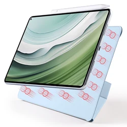 Magnetic Smart Tablet Stand and Book Cover Case for MatePad Air 12 2025 (Sky Blue)