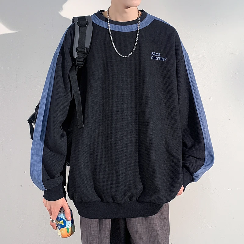 

Spring New Style Men Hoodie Sweatshirt Longsleeve Pullover Loose Casual Patchwork Fashion Hip Hop Harajuku Oversized T-shirt