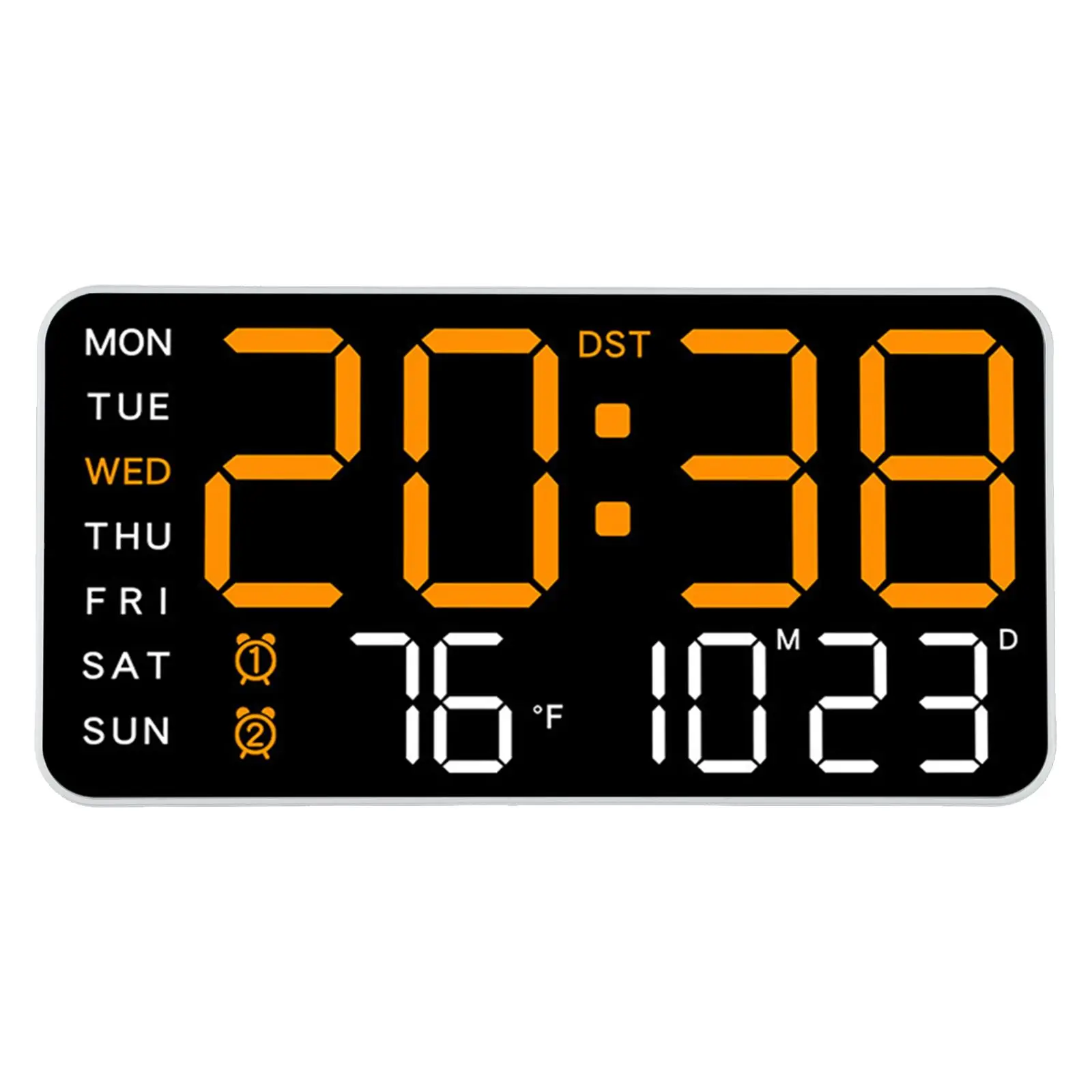 LED digital wall clock Day And Week Display brightness adjustment USB powered voice-activated wake-up for daily use