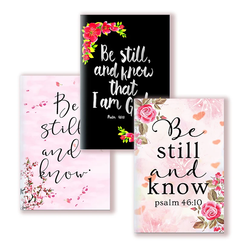 A5 Notebook Christian Quote Psalm 46 10 Verse - Be Still and Know That I Am GOD - Bible Note Book Wisdom Vibes Faith Words