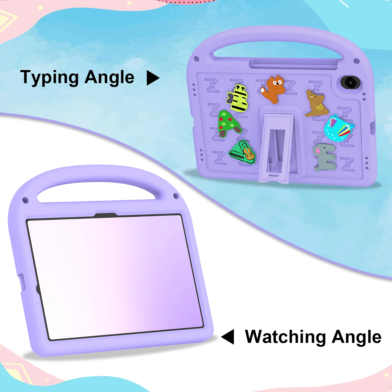 Cartoon Shockproof Stand Cover for Kids Tablet - EVA+PC Material