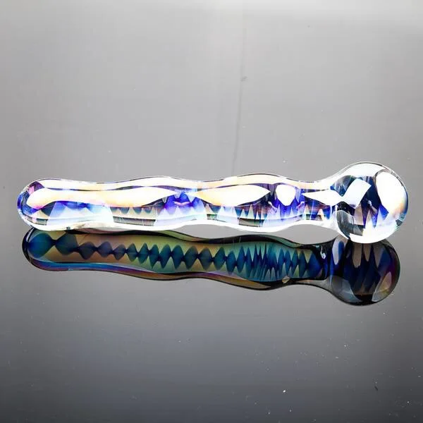 Crtal Nuovo Dildo in Vetro Pyrex Colorato Perline Anali Plug Anale Masturbazione Femminile Dildo di Bellezza 180*40mm Lungo_voghion.com