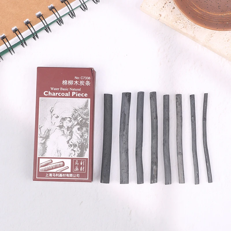 New 8Pcs 8cm Profession Pencils Sketch Drawing Willow Charcoal Bar Artist Art Crayons Painting Drawing Supplies images - 6