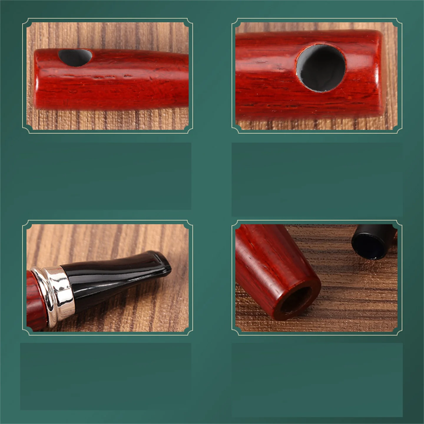 Handmade Tobacco Pipe Small And Portable Compact Cigar Style Straight Aooka Wood Filter Pipe Smoking Set
