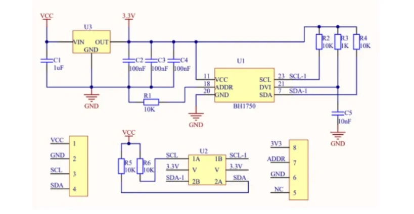 10 Stück/1 Stück GY-302 BH1750 BH1750FVI Digitales Licht Optische Intensität Beleuchtungssensormodul Kugel I2C für Arduino DC 3V-5V – Detail 8