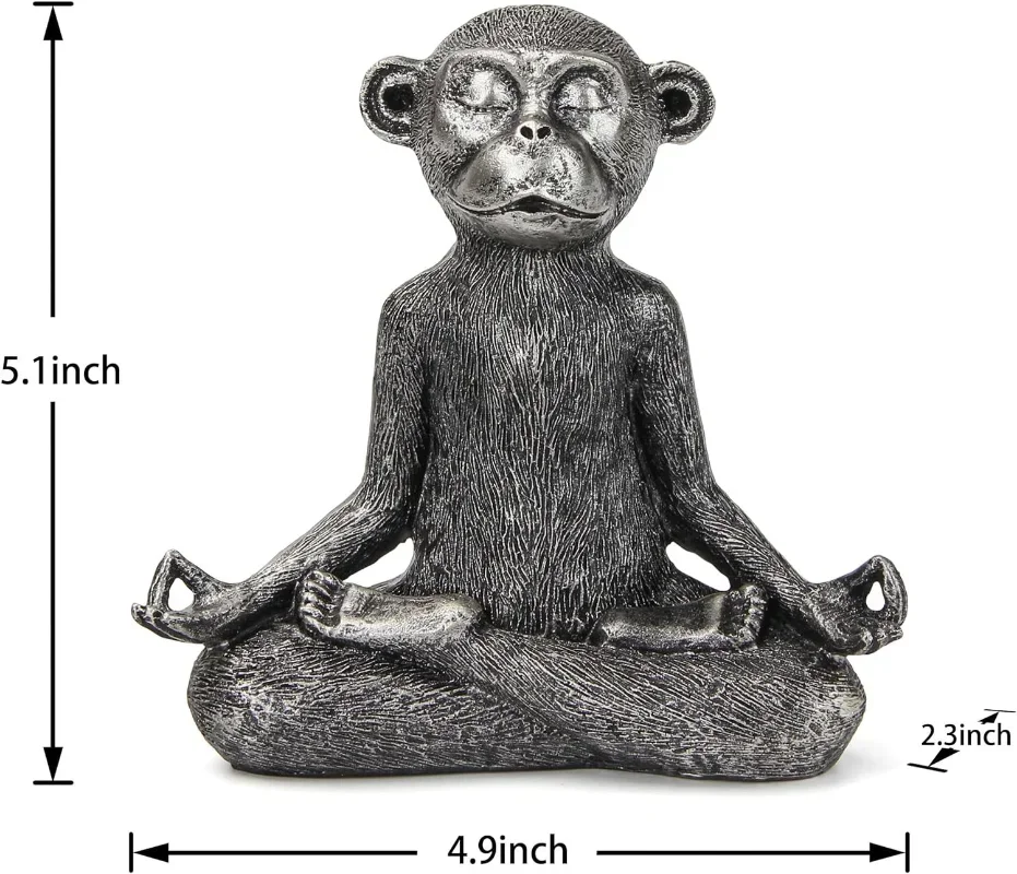 Resin Monkey Figurine for Garden Decoration, Zen Yoga, Sculpture, Home Decor, Indoor Ornaments, Room Decor