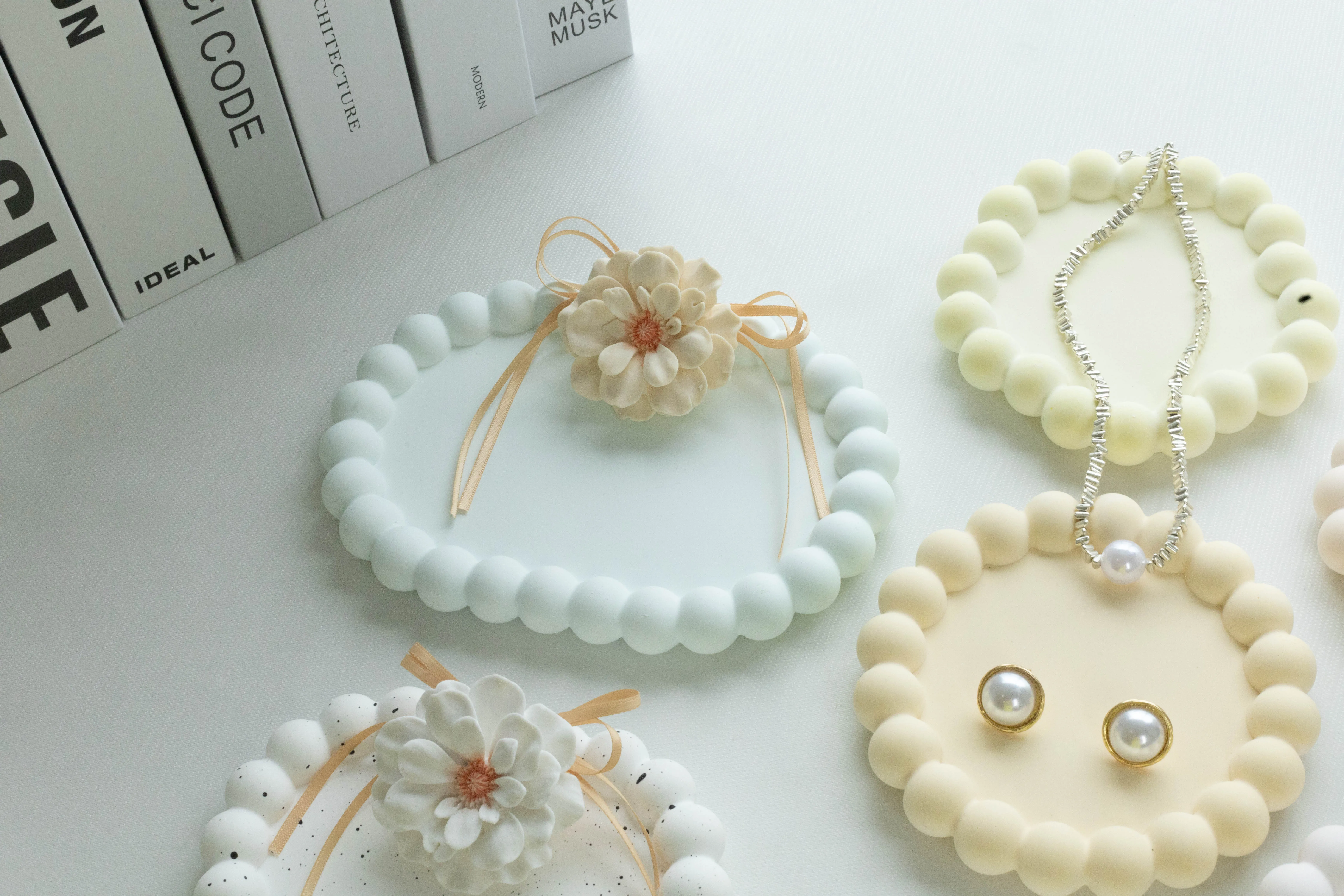 Plaster Tray Rings Storage Plate Photo Props Nail Jewelry Display Matte Decorative Pieces