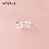 WYEAIIR 925 Sterling Silver Sweet Romantic Openwork Zircon Two Hearts Resizable Opening Ring For Women Luxury Jewelry 1