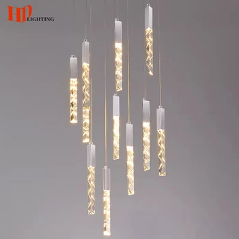 Modern LED Chandelier Crystal Staircase Lights 2