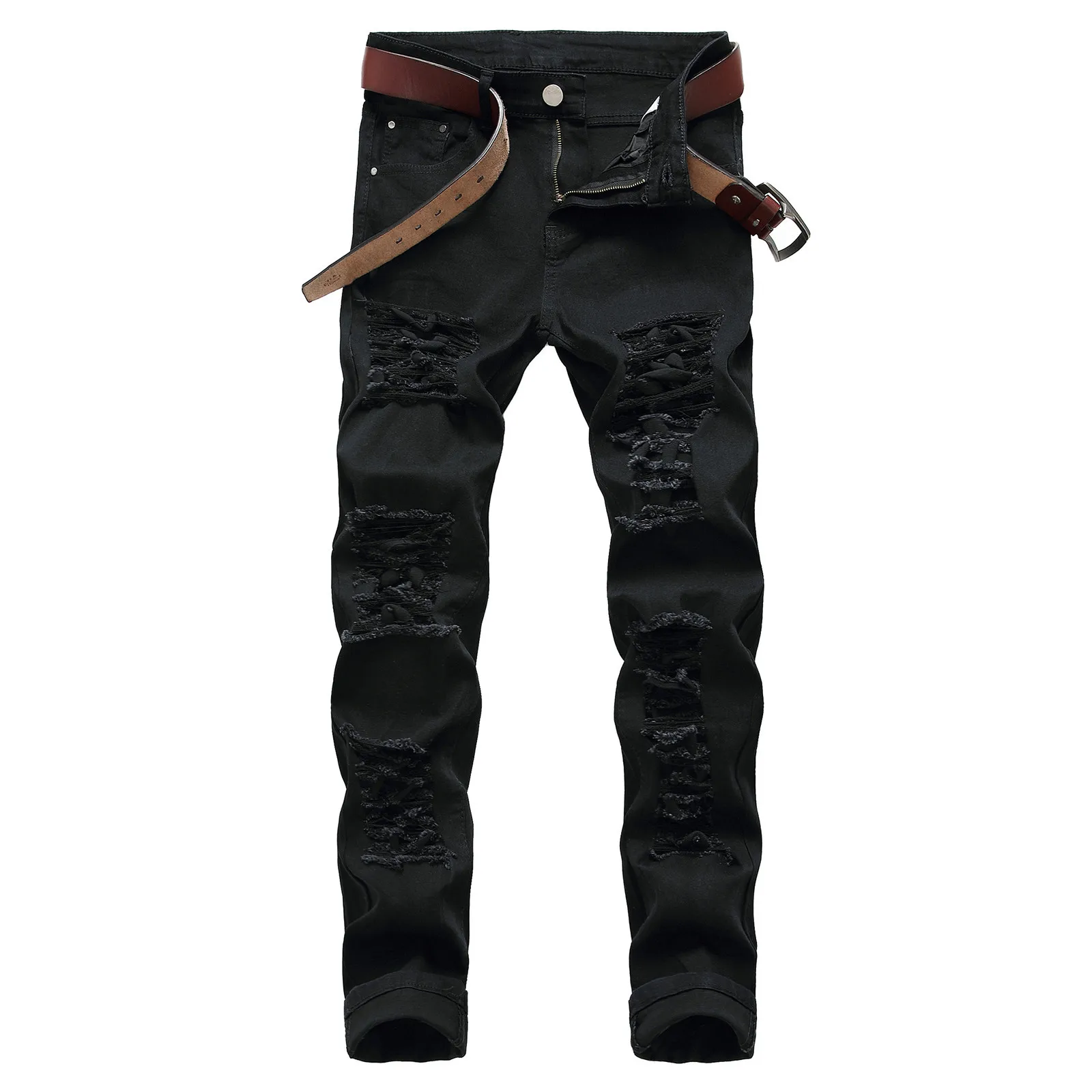 

Men Pants Jeans Comfort Stretch Denim Straight Leg Relaxed Fit Jeans Casual Clothing Trousers Cargo Baggy Y2k 2000s Solid