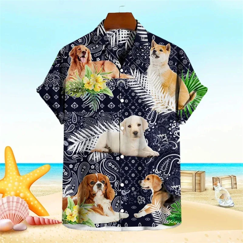 

Cute Animal Hamster 3D Print Shirts For Men Clothes Hawaiian Funny Pet Graphic Boy Blouses Streetwear Y2k Male Short Sleeve Tops