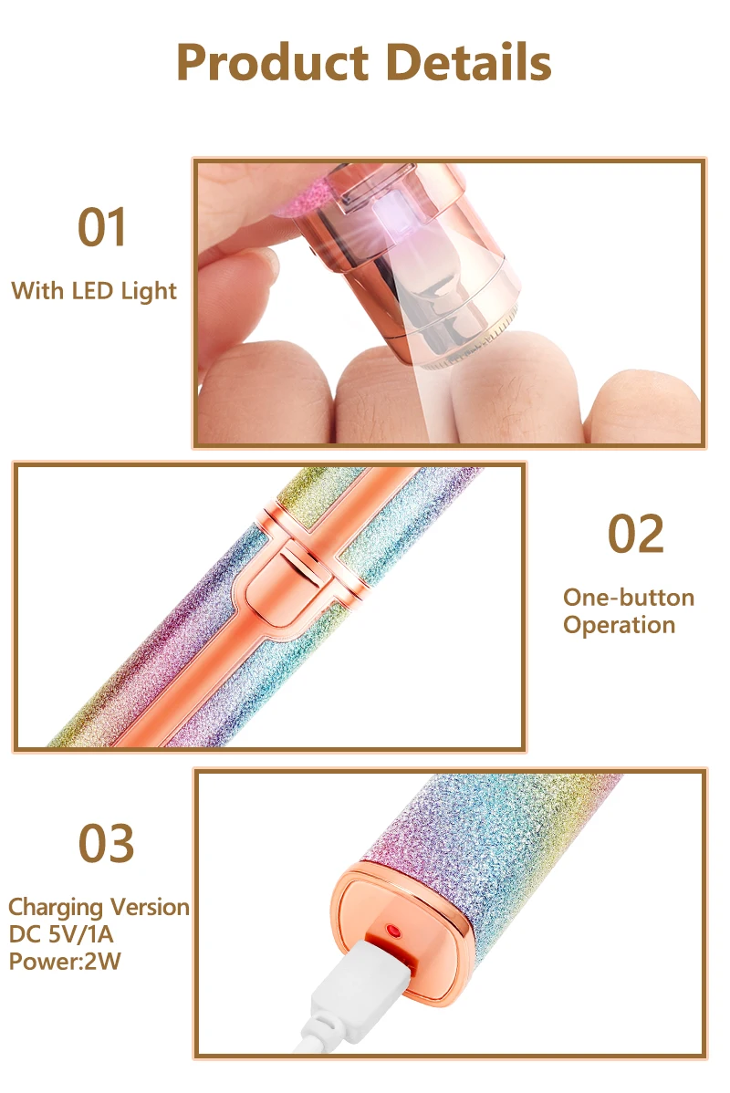 2 in 1 Electric Eyebrow Trimmer Makeup Painless Eye Brow Epilator Shaver Razors Portable Facial Hair Remover Lady depilator 5