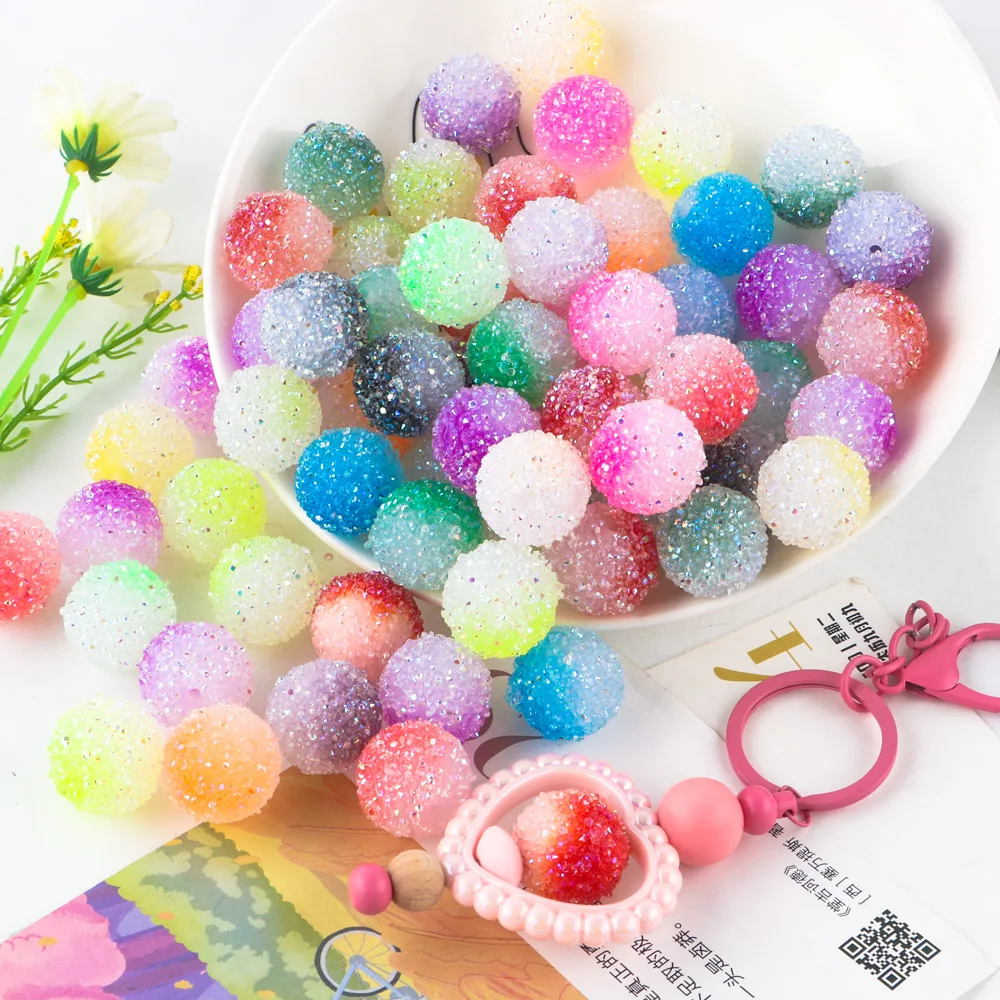 Colorful 20mm Acrylic Gradient Beads for DIY Jewelry and Accessories