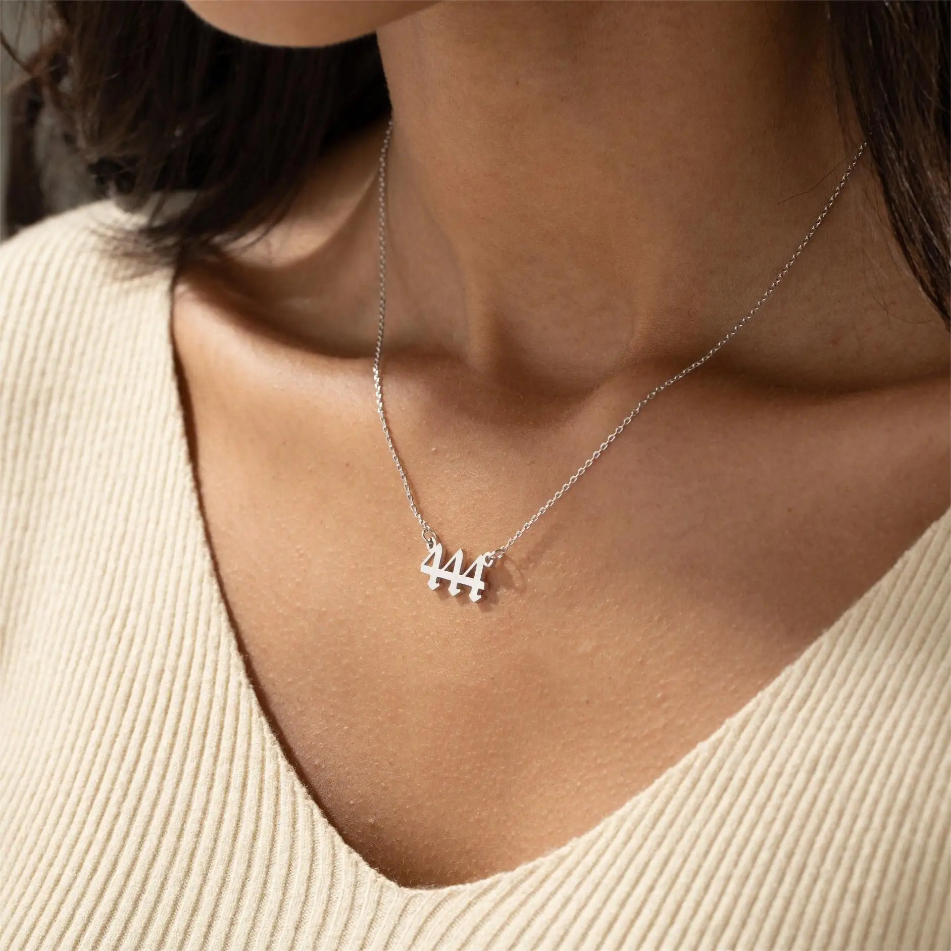 Lucky Angel Number Necklace Stainless Steel Lucy Number Necklace 111, 222, 333, 444, 555, 666, 777, 888, 999,Women Jewelry