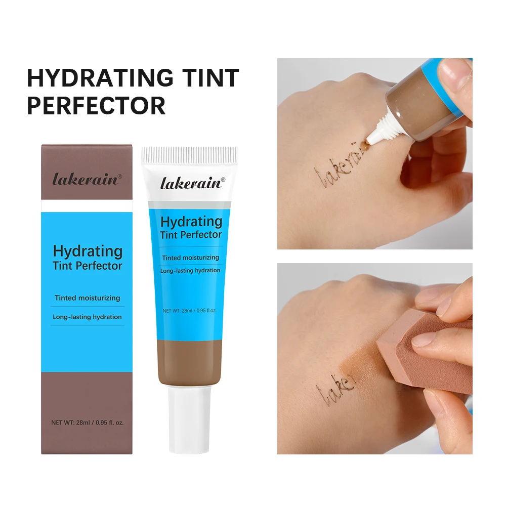 Foundation Tint Hydrating Light/Medium Light Buildable Coverage Natural Glow Finish Long-lasting Hydration Makeup Base  Cosmetic 3