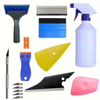 Kit di strumenti per avvolgimento in vinile per auto Strumenti per tinta per finestre Seccatoio in feltro Raschietto per vinile automatico Set di installazione per avvolgimento di pellicola protettiva per vetro