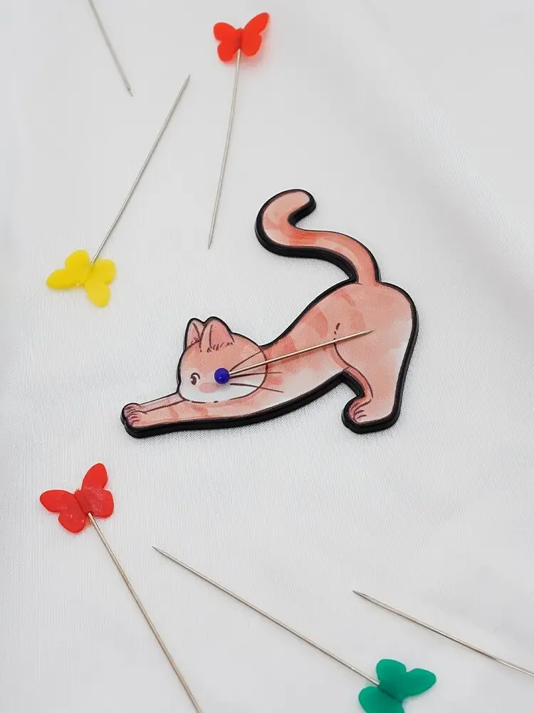 Description Picture 4 of itemCross-border New DIY Needle Suction Little Cat Cross Stitch Tool Sewing Storage Magnetic Delicate Small Cute Needle Suction