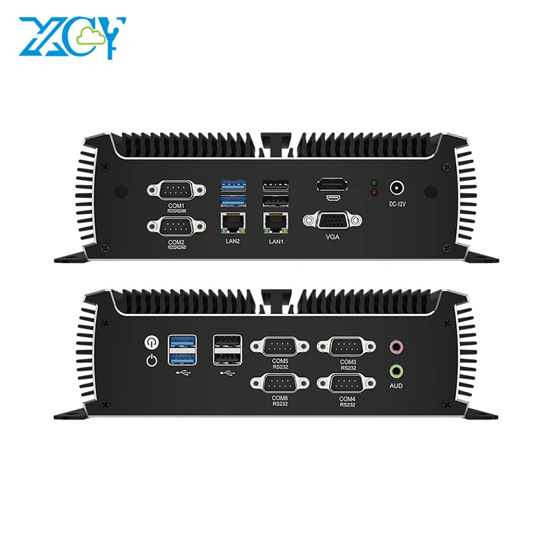 

XCY Industrial Fanless Mini PC 2*Intel-i225V 2.5G Intel i5-1135G7 6x COM RS232 RS485 4G LTE CAN-Bus Windows Linux IPC