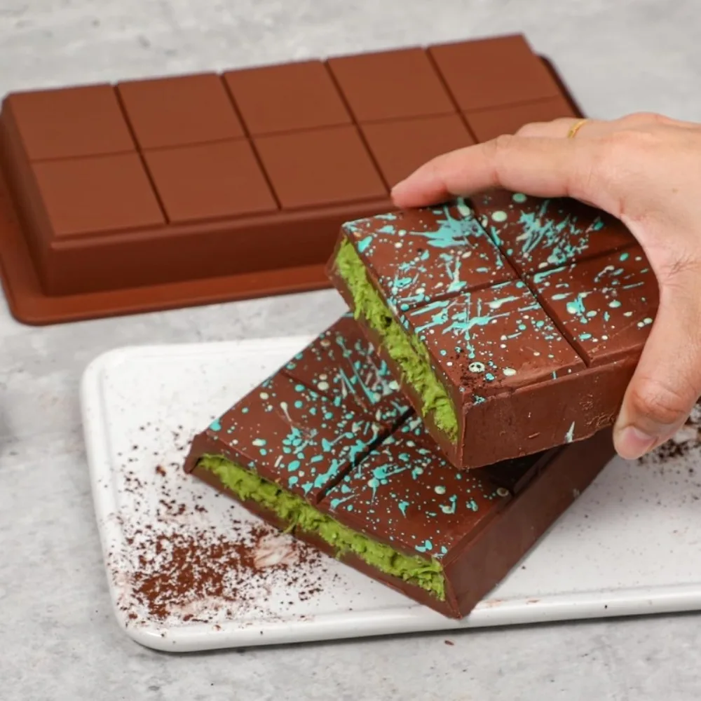 Chocolate Bar Molds Silicone Break Apart Wax Melt Mould Easy Release Rectangle Durable Non-Stick Mold Energy Soap Handmade Gifts chocolate bar molds