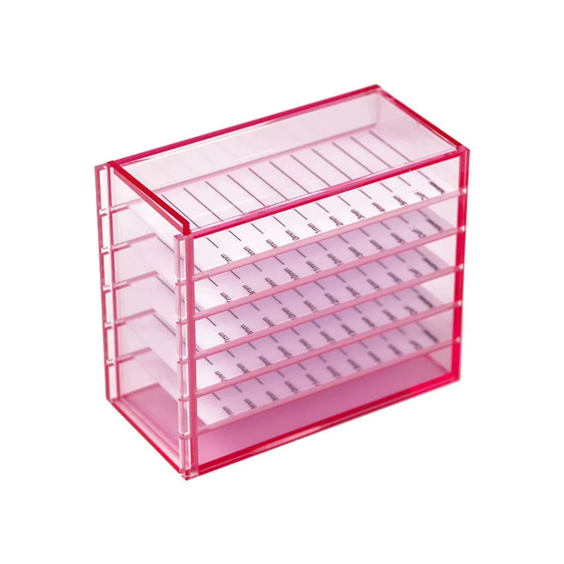 Aufbewahrungsbox für künstliche Wimpern, 5-lagiges Acryl-Tablett, Organizer für Wimpernverlängerungen, Wimpernständer, Wimpernaufbewahrungsbox, Make-up-Tools – Detail 16