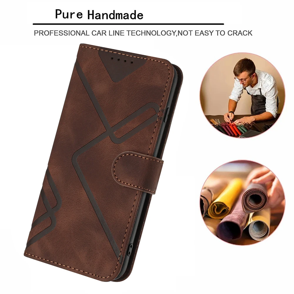 Leather Wallet Phone Case with Card Slots and Holder