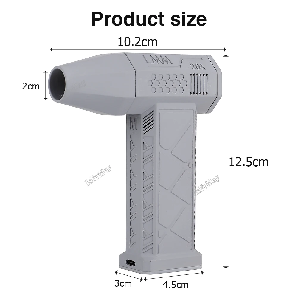 Mini Turbo Jet Fan 110000RPM Wind Speed 45m/s Brushless Motor Handheld Duct Fan High-Performance Cyclone Turbo Electric Blower