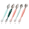 Baby Feeding Spoon Scraper Spoon Silicone Fruit Puree Spoon Supplementary Food Feeder Dual-Head Spoon Toddler Utensil 1