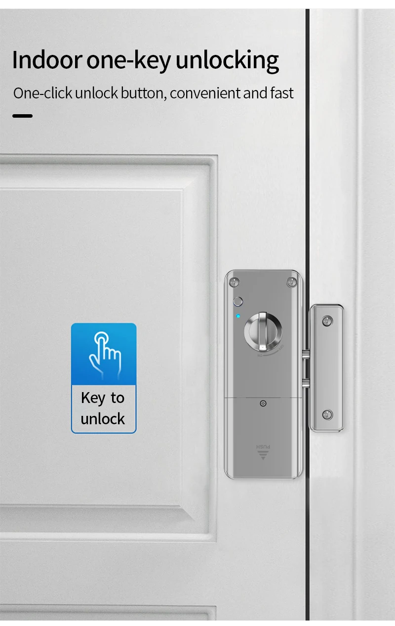 Tuya Smart Door Lock Indoor Invisible Wood Door Magnetic Lock IC Card APP Remote