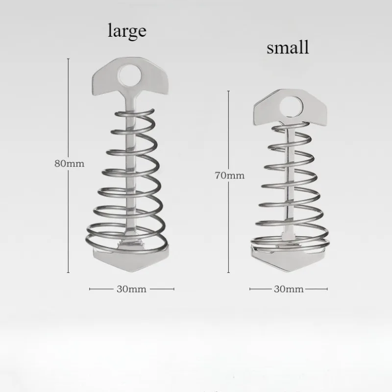 Outdoor Camping Tent Deck Nails Anti-trip Tent Fishbone Floor Nails Spring Buckle Stainless Steel Wind Rope Buckle camping tent accessories camping tent fasteners