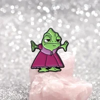 Princess Chameleon Lizard Enamel Pins Funny Cartoon Fairy Tale Role Brooch Backpack Lapel Badges Animal Jewelry Gift for Friends 4