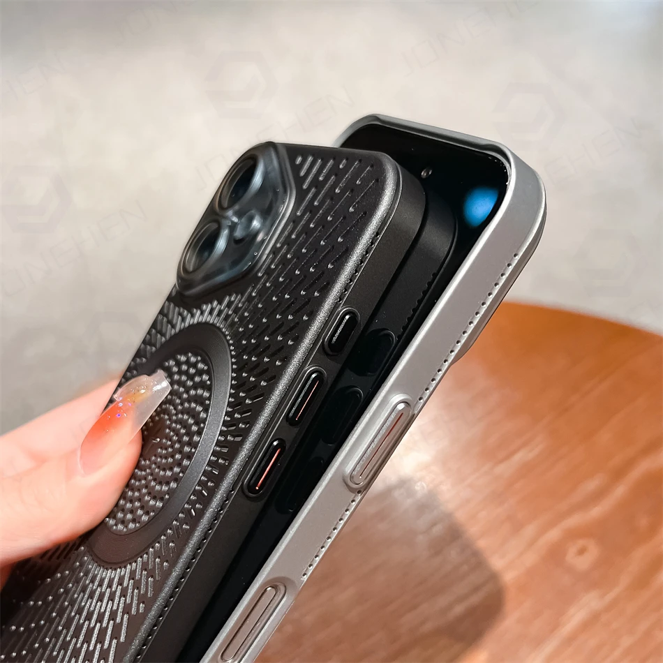 Slim Desert Gold Breathable Magnetic Case with Wireless Charging Capability