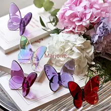 2021 ali di farfalla svolazzanti vetro cristallo Papillon farfalla fortunata Glints vibranti con ornamenti di colore brillante decorazioni per la casa