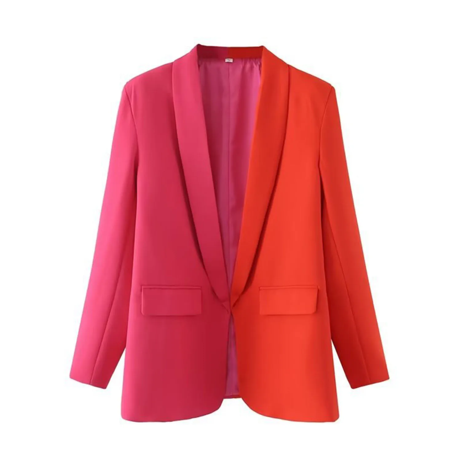 

Patchwork Chic Office Lady Loose Blazers For Women Elegant Stylish Coats 2023 Women's Long Sleeve None Button Straight Blazer