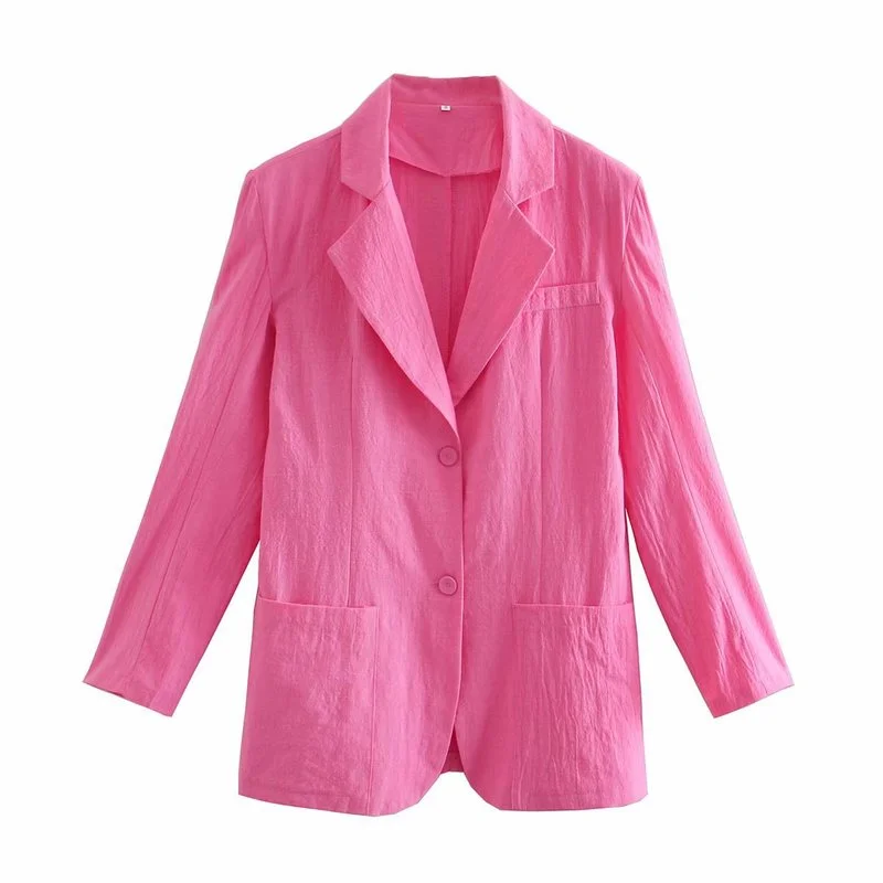 Women's Casual Loose Lapel Jacket Summer Suit Jacket Office Pocket Jacket Slim Fashion Streetwear Women Blazer Office Business