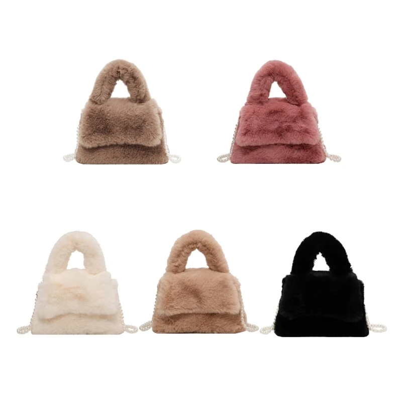 

Bag Versatile Plush Flap Bag for Girl Women Trendy Bag Large Capacity
