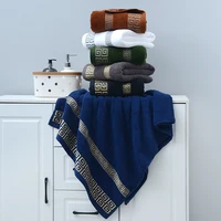 Serviettes de bain en coton noir, couverture 34x74cm/70x140cm, serviette de bain brodée de qualité hôtelière pour adultes, cadeau de noël, 1/5/10 pièces 4