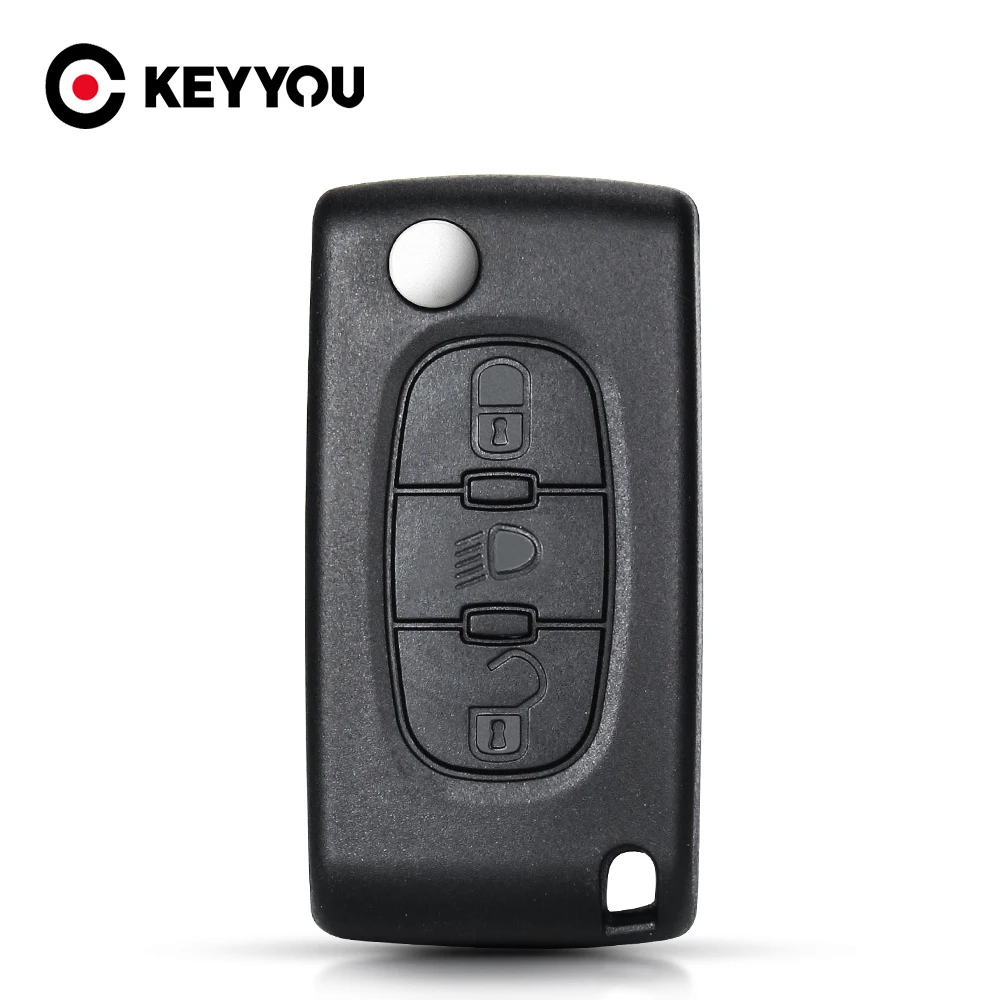 

KEYYOU 20x HU83 CE0523 3 Buttons Remote Key Shell Case Fob For PEUGEOT 107 207 307 308 406 408 Car Key Cover Case