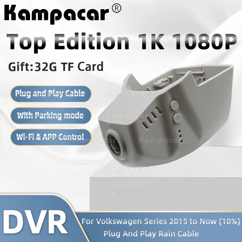 Vw18-G Top Edition 1K 1080P Dvr Per Auto Per Volkswagen 76Mm Vw Touran Arteon Golf 8 Passat B8 Taos Fit 10% 2015-2024 Videoregistratore