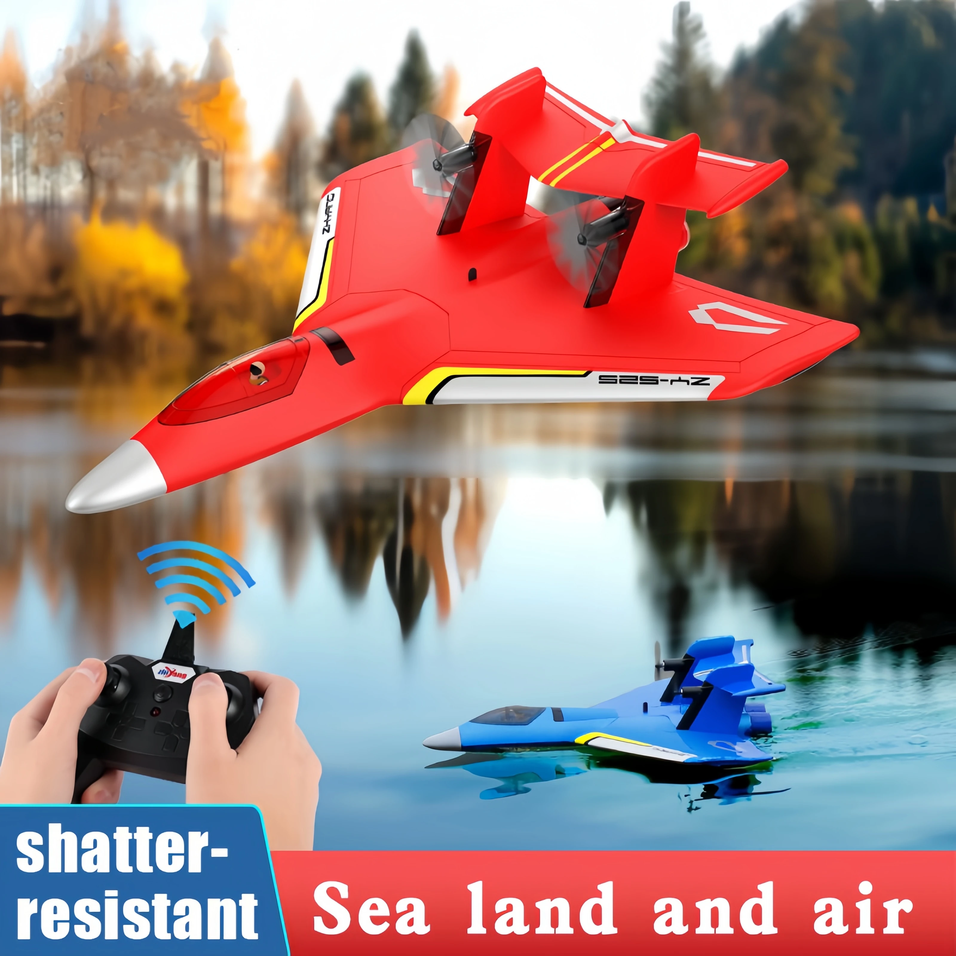 ZY525 Water Remote Control Small Aircraft for Boys and Children Toys Fixed Wing Aircraft Model Water, Land, and Air Aircraft