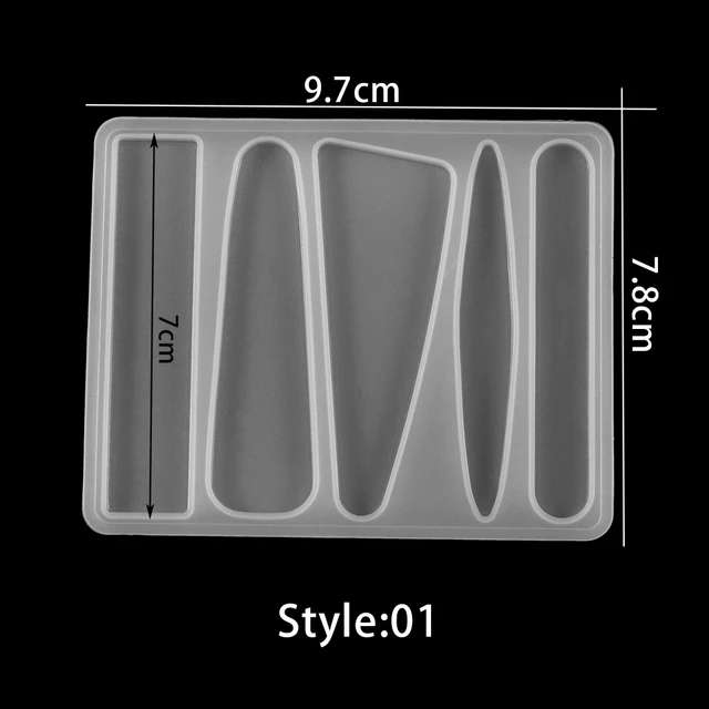 Barrettes Silicone Molds Metal Geometric Hair Clips Epoxy Resin Mold For DIY Resin Hairpin Crafts Jewelry Making Accessorires Style 1