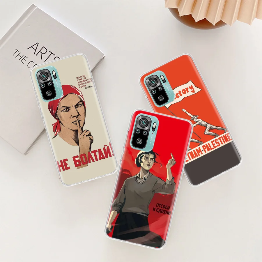 Retro Stampa Sovietica Poster Pubblicitari Custodia Per Telefono Per Xiaomi Poco X5 X4 Gt X3 Nfc Pro 5G M5 M5S M4 M3 Mi A1 A2 A3 F3 F2 F1 Non