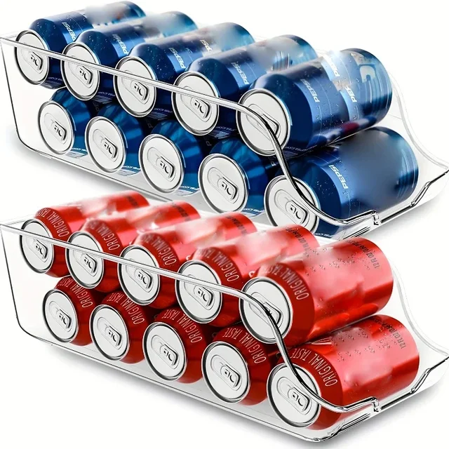 Bacs de rangement pour réfrigérateur, boîtes distributrices de canettes de Soda, distributeurs de canettes, distributeur à roulement automatique, organisateur de réfrigérateur, organisateur de garde-manger 1