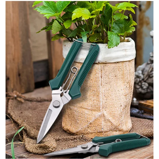 Straight Head Pruning Shears Non-slip HandleStainless Steel Outils Manuels Household Bonsai Garden Scissors Pruing Shear 5