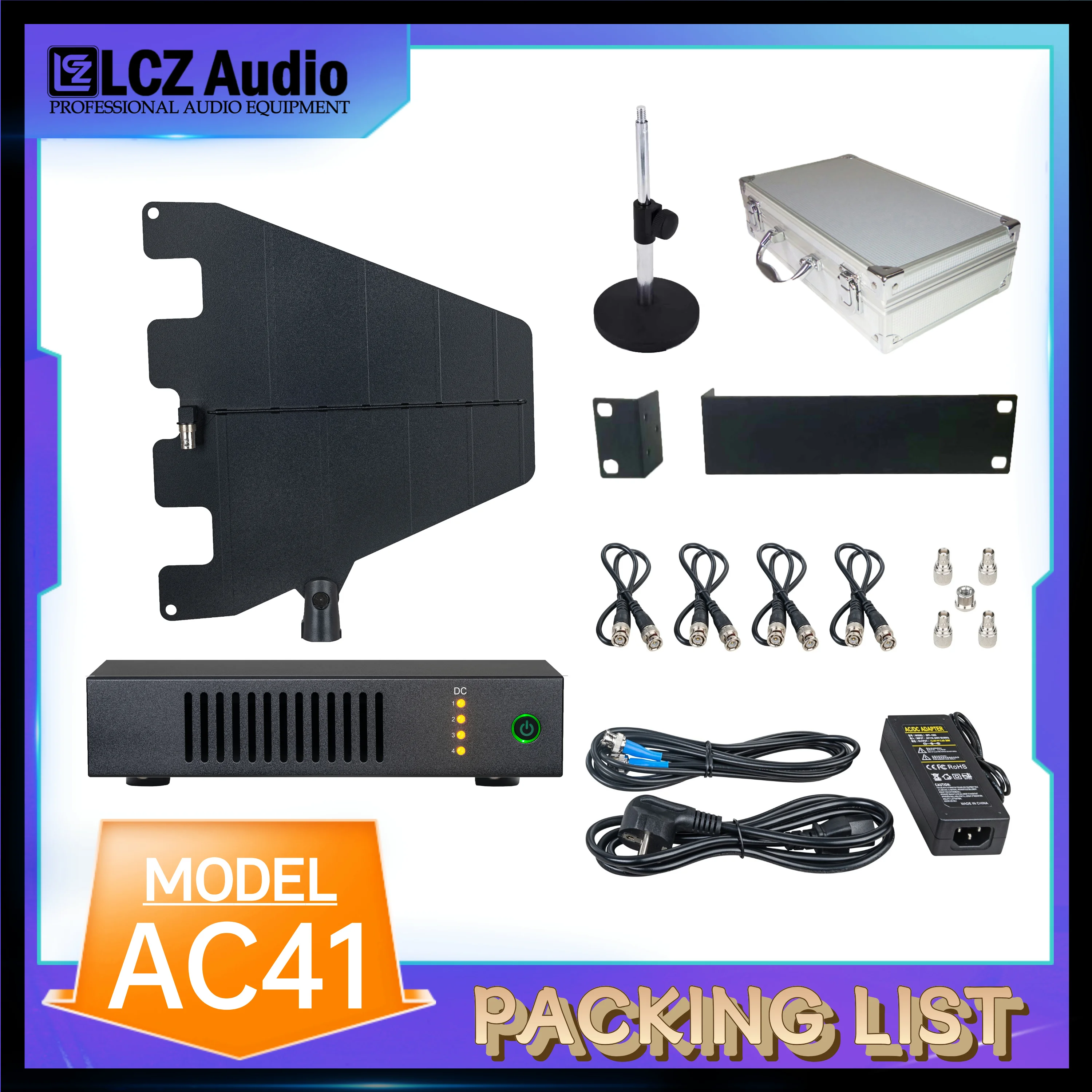 LCZ Audio AC41 Antenna Distribution System Active Antena Combiner Wireless In Ear Monitor Antenna Arrays For Wireless Microphone