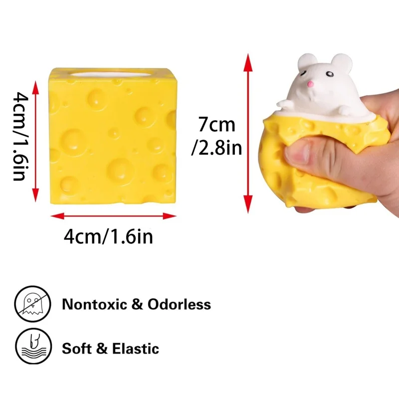 Pop Up Funny Mouse And Cheese Block Squeeze Anti Stress Toy Hide And Seek Figures Stress Relief Fidget Toys For Kids Adults Image 7