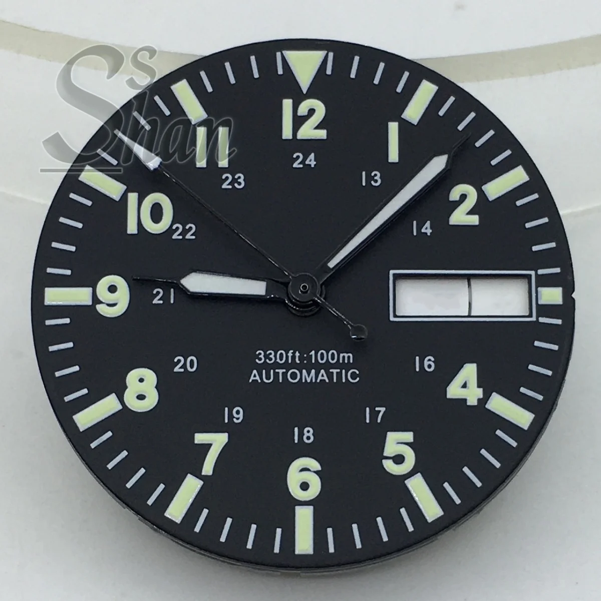 Green Luminous Dial with Weekly Date Window for Replacement Parts – 29mm