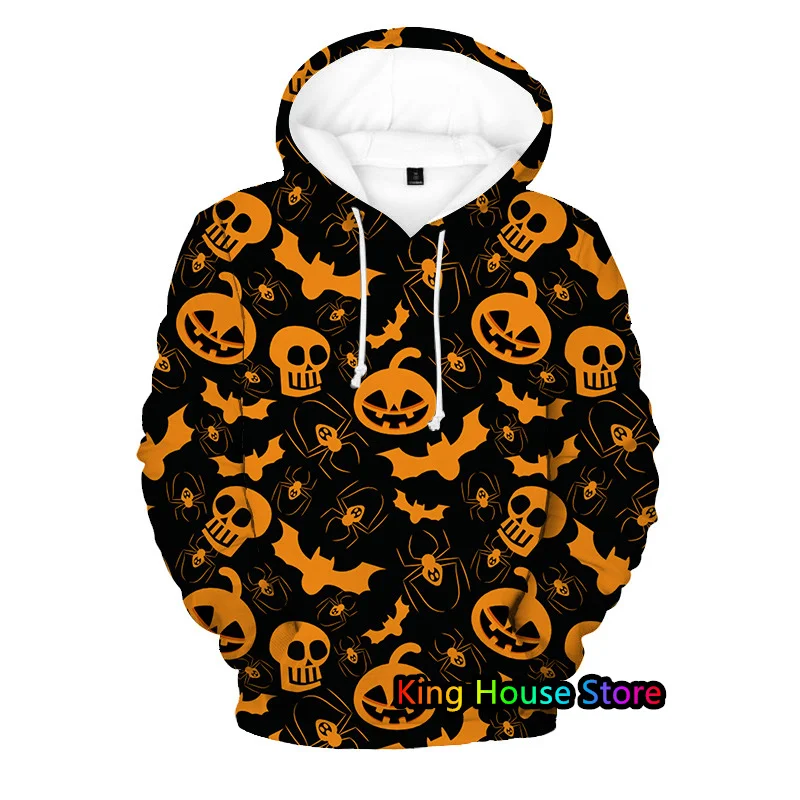 Happy Halloween Hoodie 3D Print Hoodies Fashion Horror Halloween Hooded Swearshirts Harajuku Streetwear Casual Pullover Hoodie