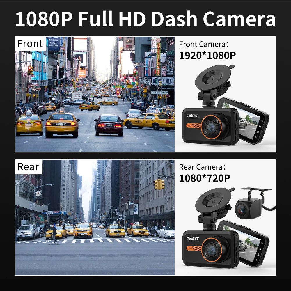 ThiEYE ̷ڽ 1080P  ķ HD ڵ  ڴ 3.0 ġ  ĸ ķ GPS ڵ ī޶ ڵ DVR 24H  ڵ ڴ