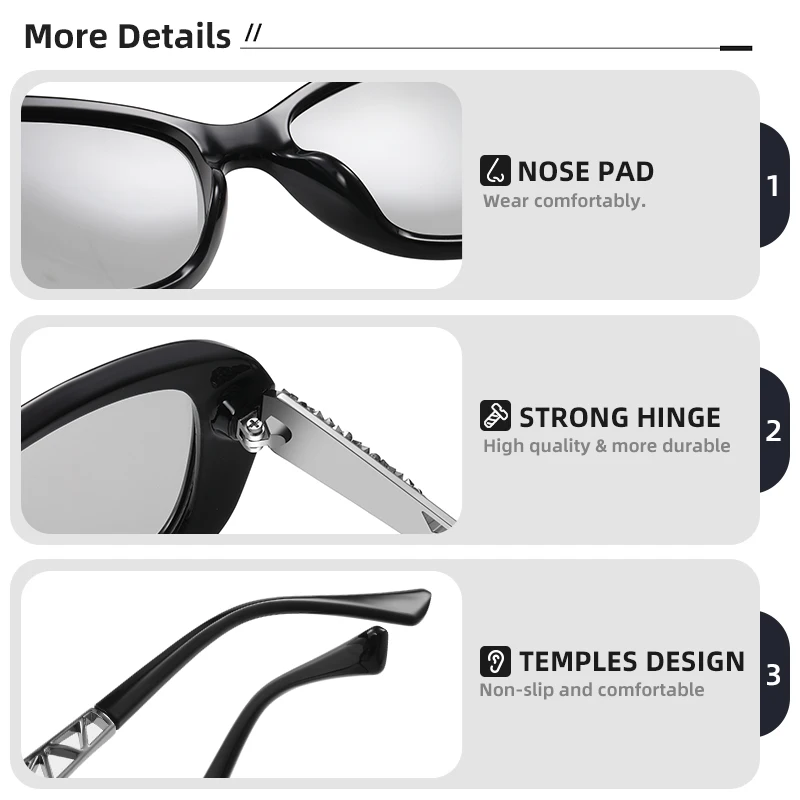 Luxury Sunglasses Women 2023 Phototchromic Polarized Glasses For Women Fashion Crystal Frame Ladies Trendy Shades Purple Goggles 5